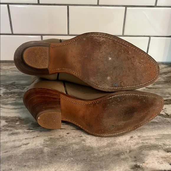 Miss Capezio Tan Heeled Boots with Classic Western Design - Picture 6 of 7